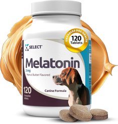 K9 Select Melatonin Peanut Butter Flavor Calming Dog Supplement, 3-mg, 120 count