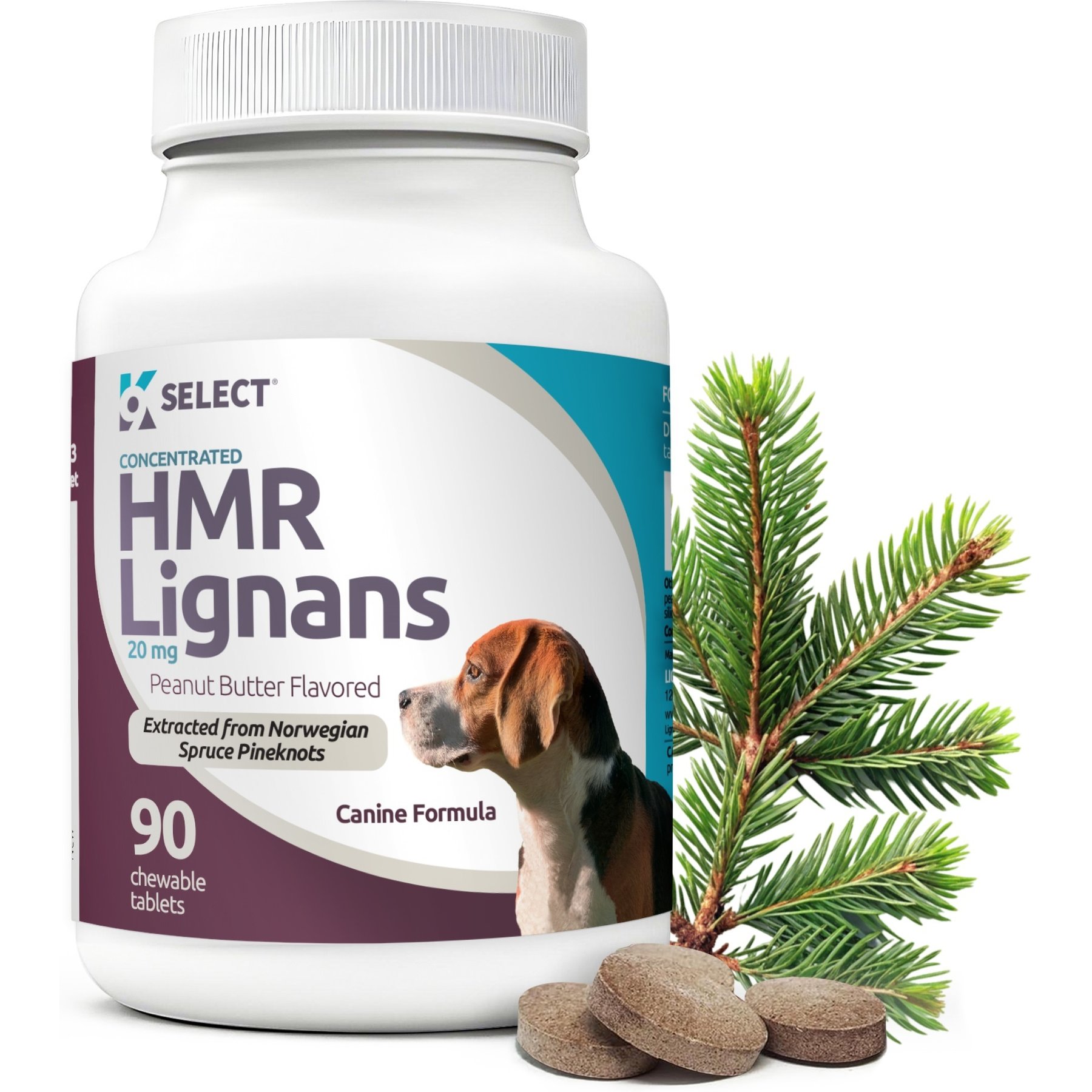 K9 Select Peanut Butter HMR Lignans Dog Hormone Supplement, 20 mg, 90 count