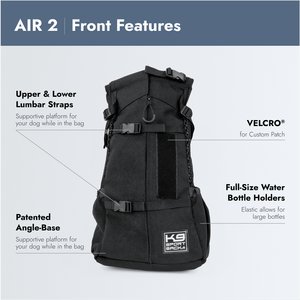 K9 Sport Sack Air 2 Forward Facing Dog Carrier Backpack, Jet Black, Large