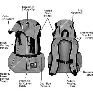 K9 Sport Sack Air 2 Forward Facing Dog Carrier Backpack, Light Grey, Large