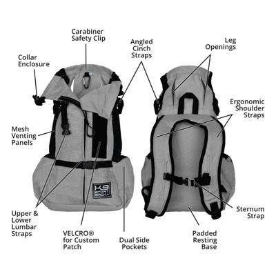 Show full view: K9 Sport Sack Air 2 Forward Facing Dog Carrier Backpack, Light Grey, Large slide 5 of 9
