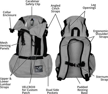 Show full view: K9 Sport Sack Air 2 Forward Facing Dog Carrier Backpack, Light Grey, Small slide 5 of 9