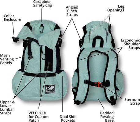 Show full view: K9 Sport Sack Air 2 Forward Facing Dog Carrier Backpack, Summer Mint, Medium slide 5 of 9