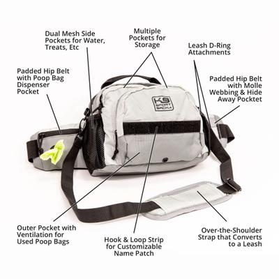 Show full view: K9 Sport Sack K9 Kompanion Walking Dog Supply Bag Accessory with Leash, One Size, Glacier Gray slide 2 of 8
