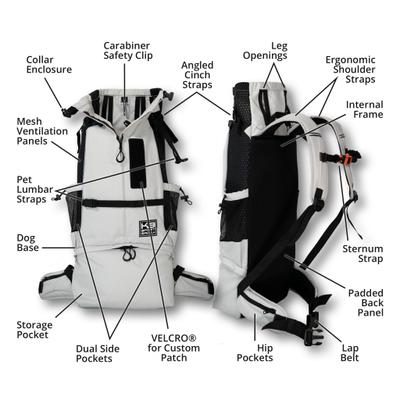 Show full view: K9 Sport Sack KNAVIGATE Forward Facing Backpack Dog Carrier, Grey, Large  slide 8 of 11