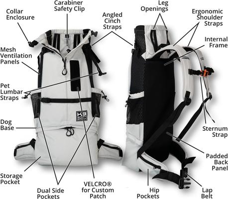 Show full view: K9 Sport Sack KNAVIGATE Forward Facing Backpack Dog Carrier, Grey, X-Large slide 7 of 10