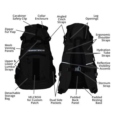 Show full view: K9 Sport Sack Plus 2 Forward Facing Dog Carrier Backpack, Black, Large slide 4 of 12