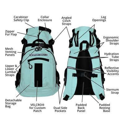 Show full view: K9 Sport Sack Plus 2 Forward Facing Dog Carrier Backpack, Mint, Medium slide 3 of 11