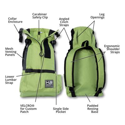 Show full view: K9 Sport Sack Trainer Forward Facing Dog Carrier Backpack, Green, X-Small slide 5 of 10