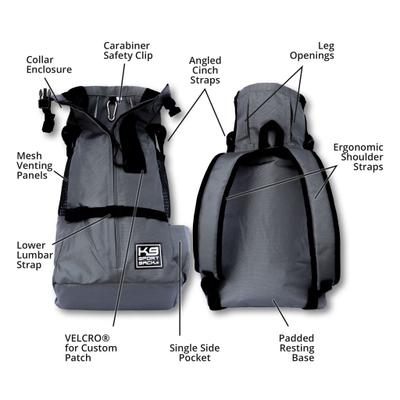 Show full view: K9 Sport Sack Trainer Forward Facing Dog Carrier Backpack, Grey, Small slide 5 of 10
