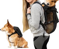 K9 Sport Sack Walk-On Packable Backpack Dog Carrier, Black, Large