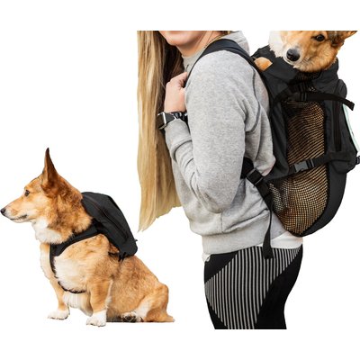 K9 Sport Sack K9 Sport Sack Walk-On Packable Backpack Dog Carrier, Black, Large