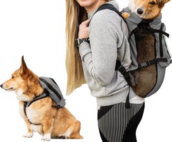 K9 Sport Sack Walk-On Packable Backpack Dog Carrier, Grey, X-Small