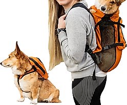 K9 Sport Sack Walk-On Packable Backpack Dog Carrier, Orange, Large