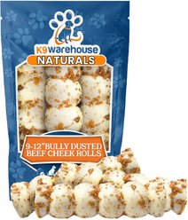 K9warehouse 9 to 12-in Beef Cheek Rolls Bully Dusted Dog Treats, 3 count