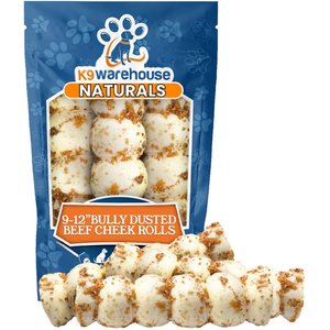K9warehouse 9 to 12-in Beef Cheek Rolls Bully Dusted Dog Treats, 3 count