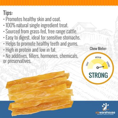 Show full view: K9warehouse Backstrap Sticks Natural Dog Treats, 6-in, 12 count slide 4 of 7