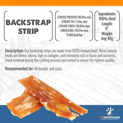 Show full view: K9warehouse Backstrap Tendons Beef Flavored Dog Chews, 6 count slide 4 of 7