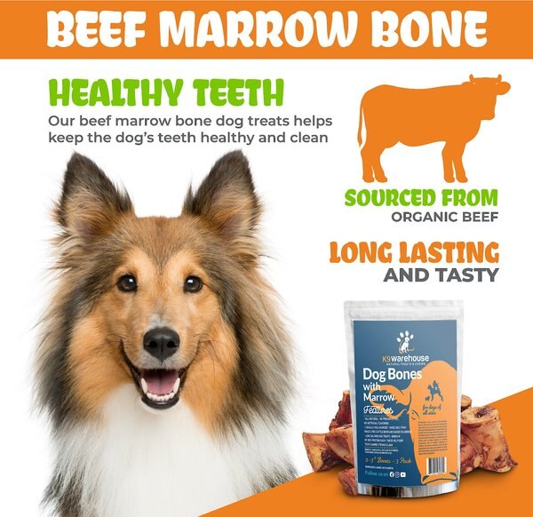 K9warehouse Beef Marrow 2-3 inch Dog Bone Treats