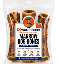 K9warehouse Beef Marrow 5-6-in Dog Bone Treats, 3 count