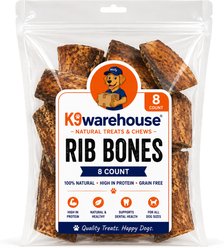 K9warehouse Beef Rib Bones Dog Bone Treats, 8 count
