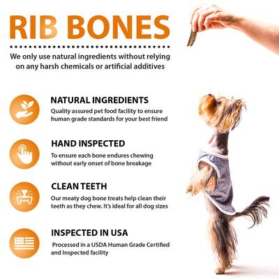 Show full view: K9warehouse Beef Rib Bones Dog Chew Treats, 8 count slide 7 of 10