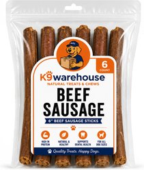 K9warehouse Beef Sausage Dog Treats, 6 count