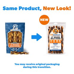 K9warehouse Braided 12-in Bully Sticks Dog Treats, 6 count slide 2 of 3