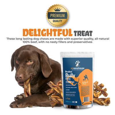 Show full view: K9warehouse Braided Bully Sticks 4-5-inch Dog Treats, 6 count slide 5 of 9