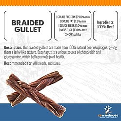 K9warehouse Braided Gullet 12-inch Beef Flavored Dog Chews, 2 count slide 2 of 3
