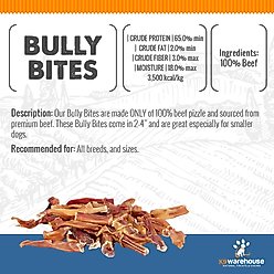 K9warehouse Bully Bites 2 to 4-in Dog Treats, 8-oz bag slide 2 of 4