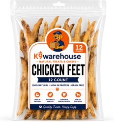 K9warehouse Chicken Feet Chicken Flavored Dog Chews, 12 count