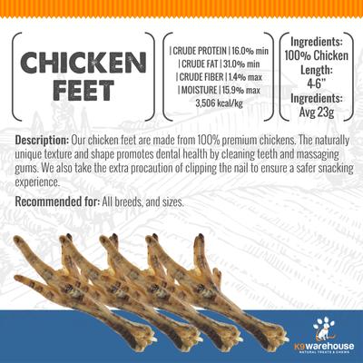 Show full view: K9warehouse Chicken Feet Chicken Flavored Dog Chews, 12 count slide 4 of 7