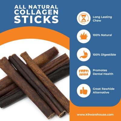 Show full view: K9warehouse Collagen Sticks 6-in Dog Treats, 12 count slide 3 of 5