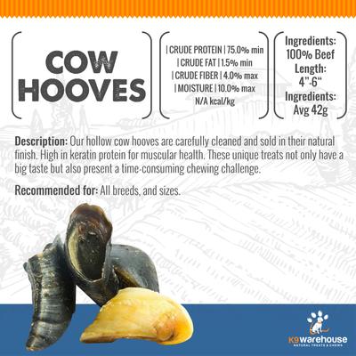 Show full view: K9warehouse Cow Hooves Beef Flavored Dog Chews, 12 count slide 7 of 8
