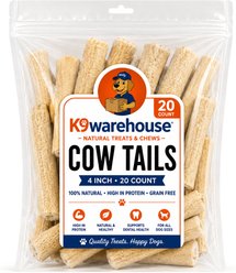 K9warehouse Cow Tails Beef Flavored Dog Chews, 20 count