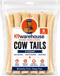 K9warehouse Cow Tails Beef Flavored Dog Chews, 6 count