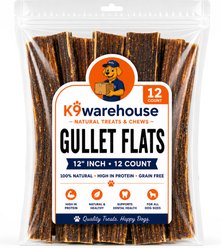 K9warehouse Gullet Flats 12-in Beef Flavored Dog Chews, 12 count