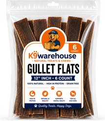 K9warehouse Gullet Flats 12-in Beef Flavored Dog Chews, 6 count