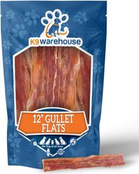 K9warehouse Gullet Flats 12-inch Beef Flavored Dog Chews, 12 count