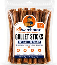 K9warehouse Gullet Sticks 12-in Beef Flavored Dog Chews, 12 count