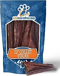 K9warehouse Gullet Sticks 12-inch Beef Flavored Dog Chews, 12 count