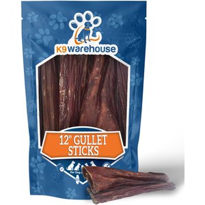 K9warehouse Gullet Sticks 12-inch Beef Flavored Dog Chews, 6 count