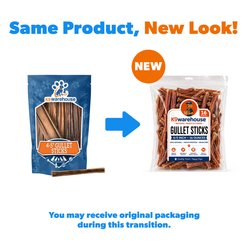 K9warehouse Gullet Sticks 4 to 5-in Beef Flavored Dog Chews, 16-oz pouch slide 2 of 3