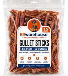 K9warehouse Gullet Sticks 4 to 5-in Beef Flavored Dog Chews, 16-oz pouch slide 1 of 3
