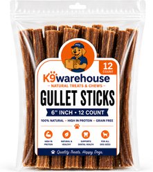 K9warehouse Gullet Sticks 6-in Beef Flavored Dog Chews, 12 count