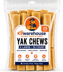 K9warehouse Himalayan Yak Chews Extra Large Dog Chew Treats, 25 count