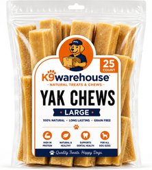 K9warehouse Himalayan Yak Chews Large Dog Chew Treats, 25 count
