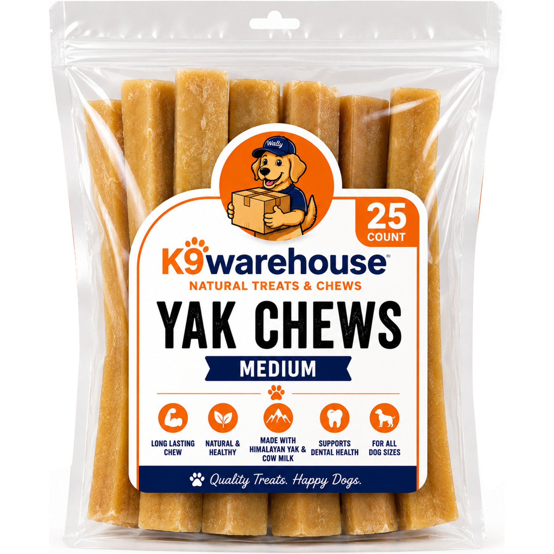 K9warehouse Himalayan Yak Chews Medium Dog Chew Treats, 25 count