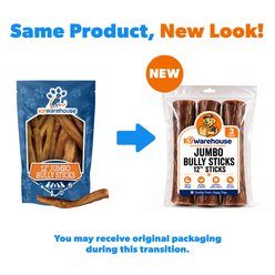 K9warehouse Jumbo 12-in Bully Sticks Dog Treats, 3 count slide 2 of 8